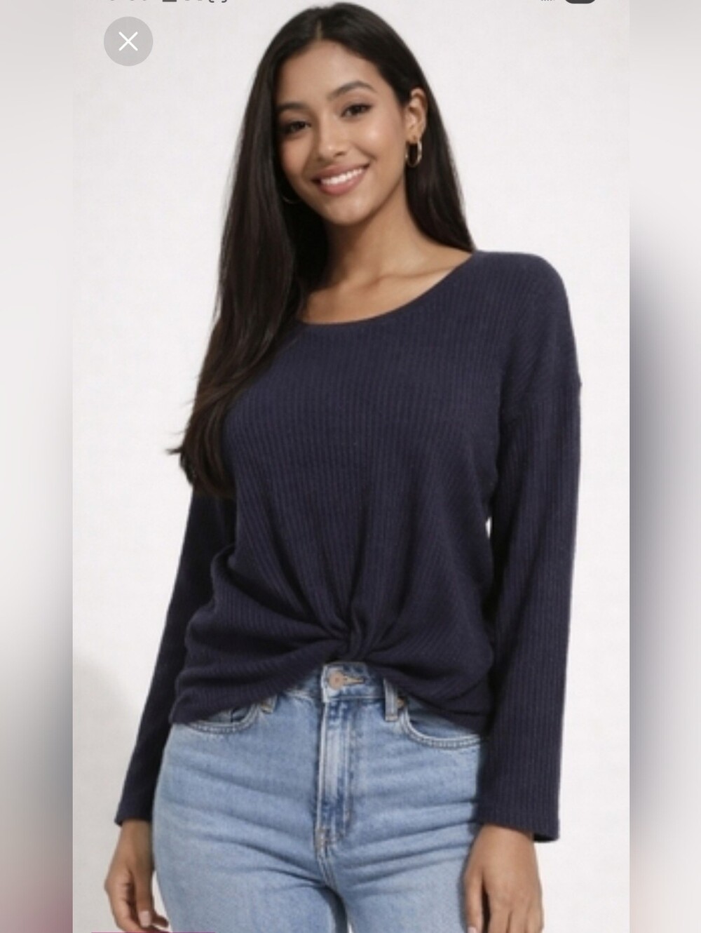Artesia Navy Blue Women's Top L